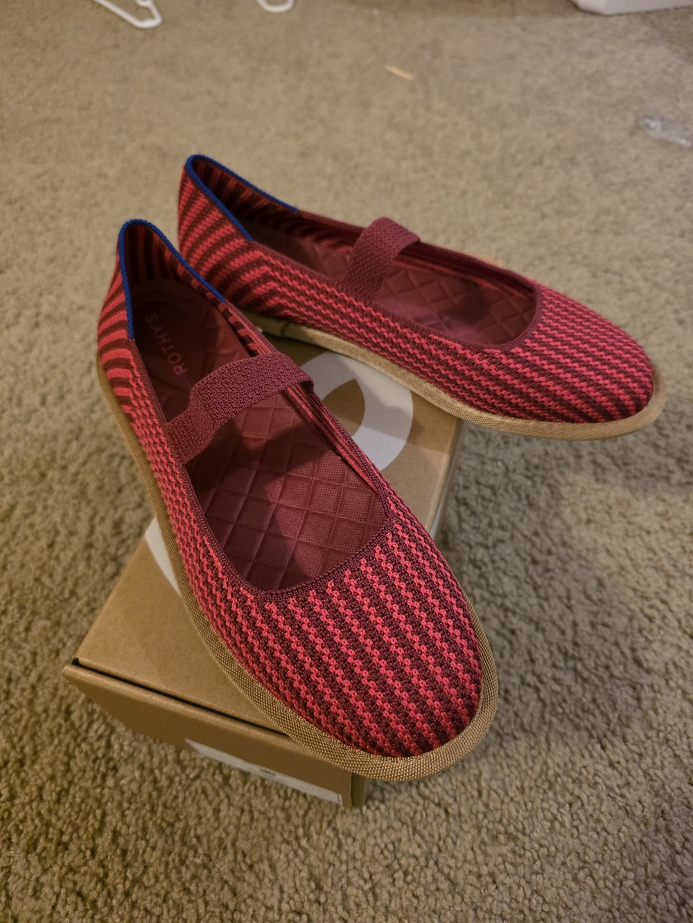8.5 Rothy's Women's Red Knit Mary Jane Flat